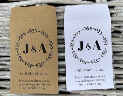 Personalised Wedding Seed Packets - 5 Designs