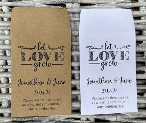 Personalised Wedding Seed Packets - 5 Designs