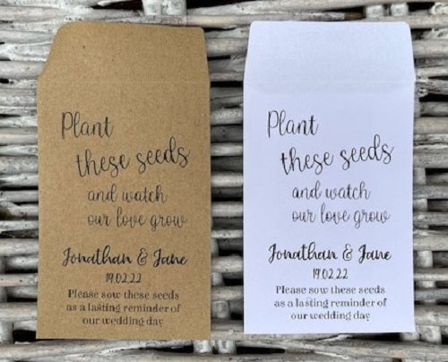 Personalised Wedding Seed Packets - 5 Designs