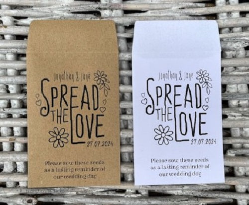 Personalised Wedding Seed Packets - 5 Designs