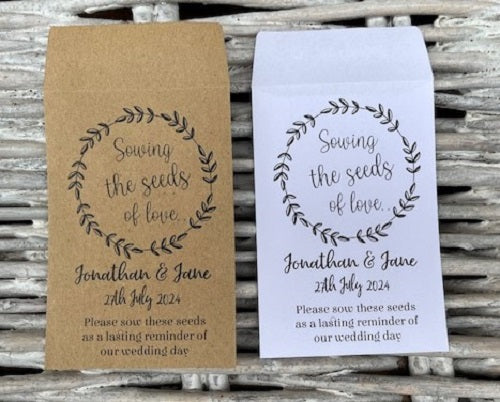 Personalised Wedding Seed Packets - 5 Designs