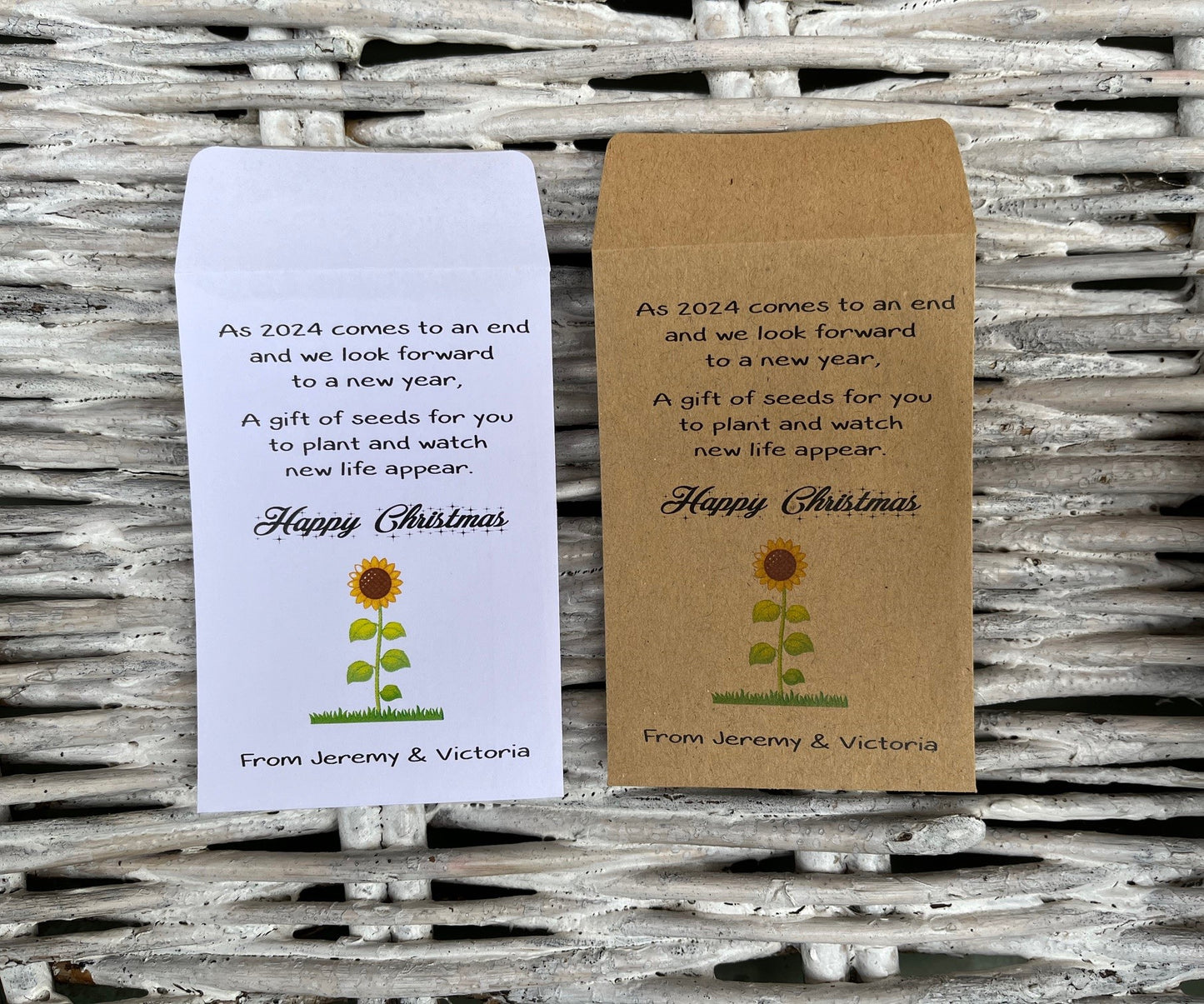 Personalised Christmas/New Year/Holidays Seed Envelopes