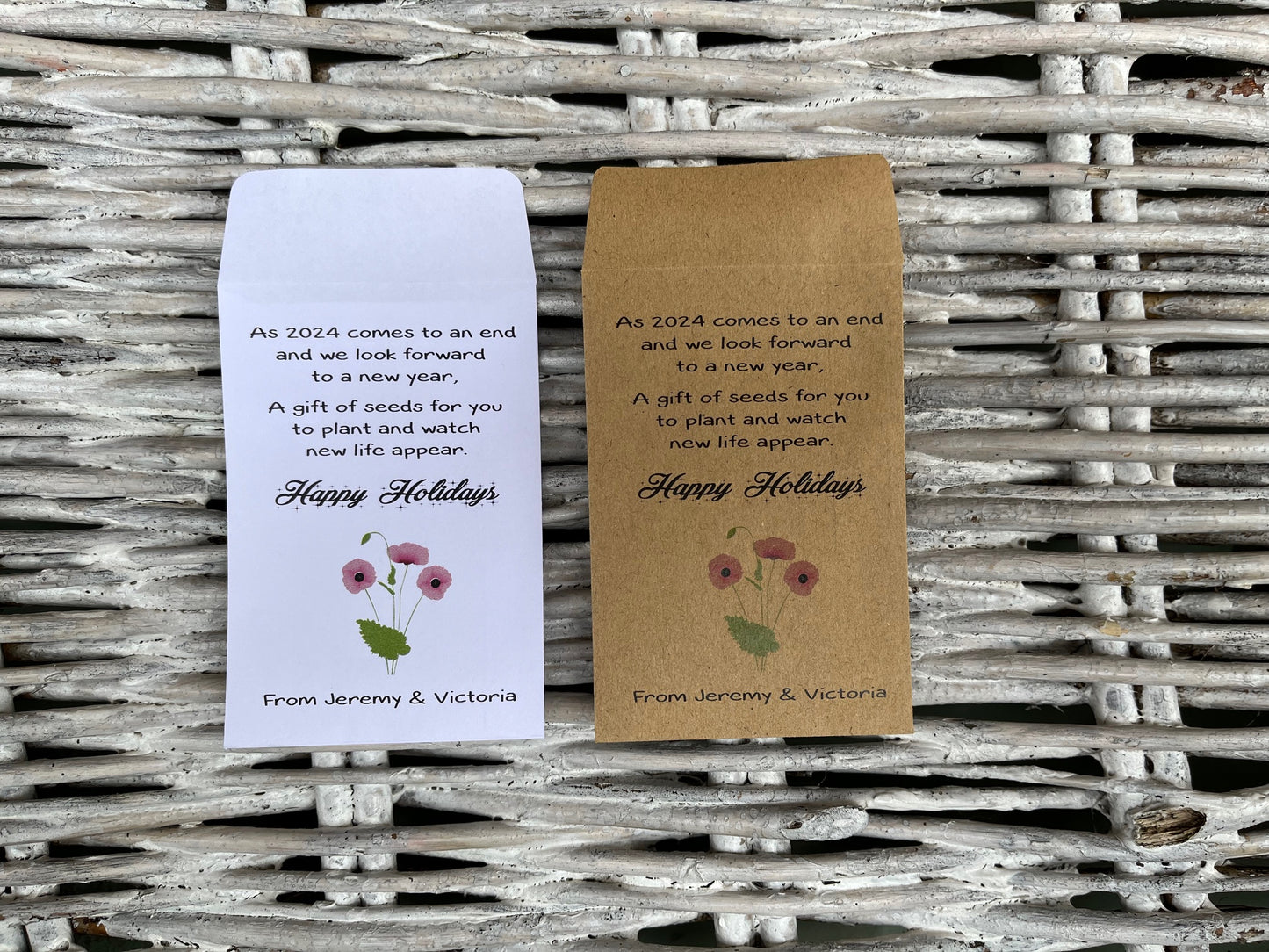 Personalised Christmas/New Year/Holidays Seed Envelopes