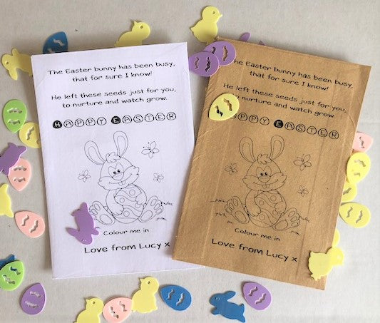 Personalised Easter Gift Seed Packet - with/without seeds - 3 designs