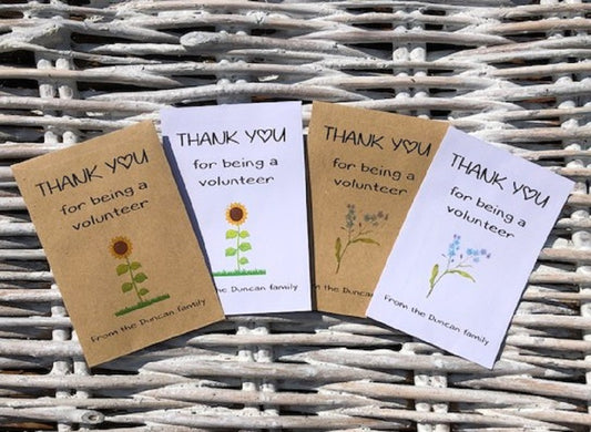 Personalised Thank You For Being A Volunteer Seed Packets - Sunflower or Forget Me Not